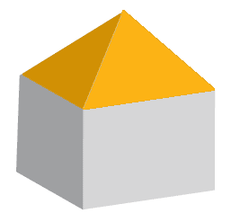 Grafik von Gebäude mit Pyramidendach