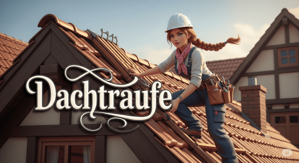 Dachtraufe und Dachdeckerin